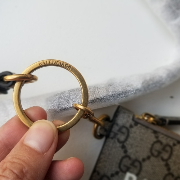 Auth Gucci Balenciaga Hacker Project Card case key ring pouch detachable strap - Picture 4 of 11